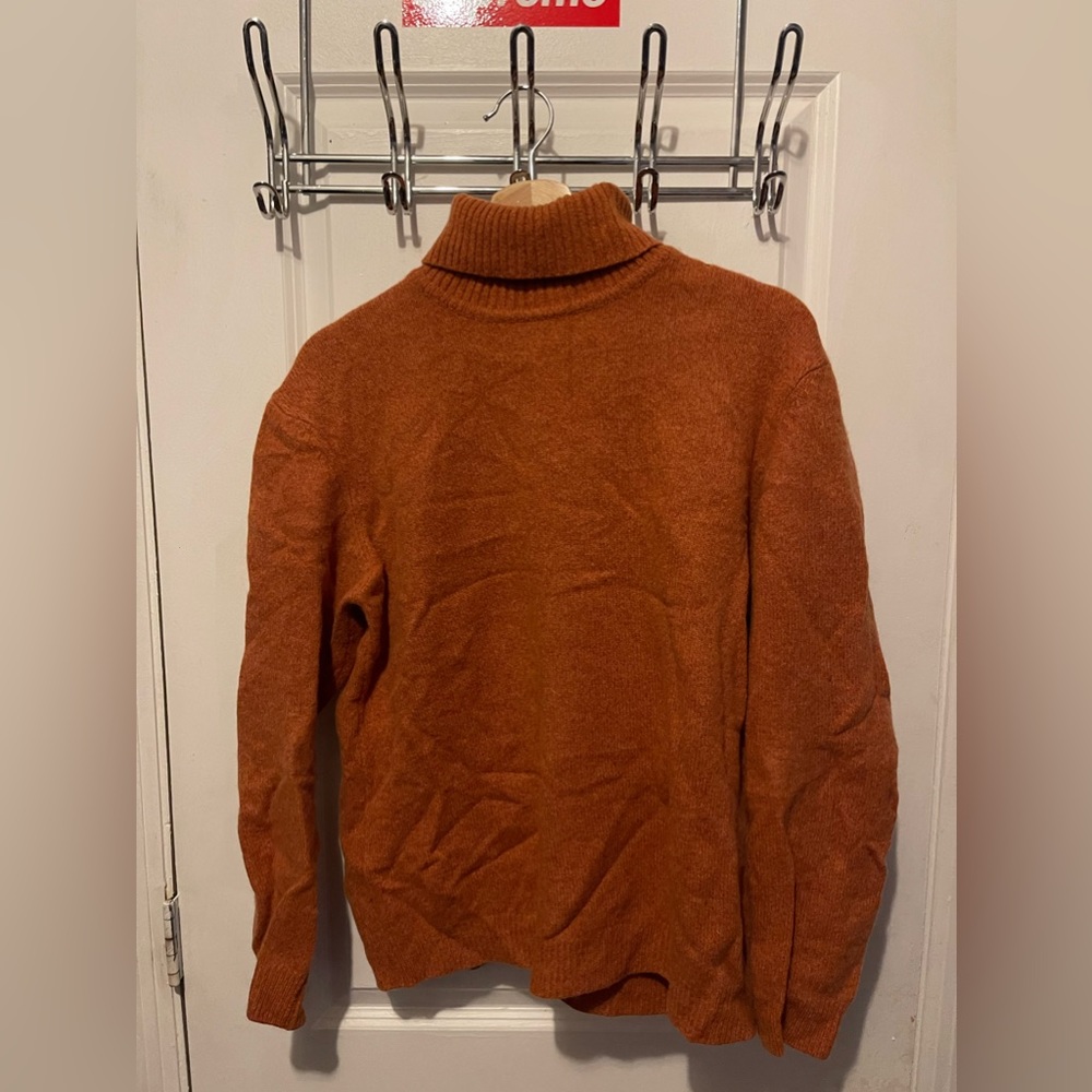 WoolOvers Orange Turtleneck L